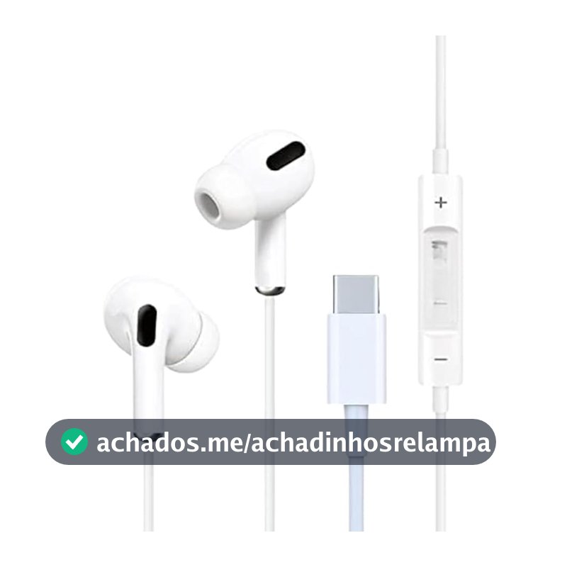 Fone de Ouvido com Fio Premium Tipo-C, Som Balanceado, com Microfone e Volume, Anti-Ruído (Até 99,15%), Cabo Anti-Emaranhamento - Compatível com Samsung, Motorola, LG e Smartphones USB-C - 6G (Branco)