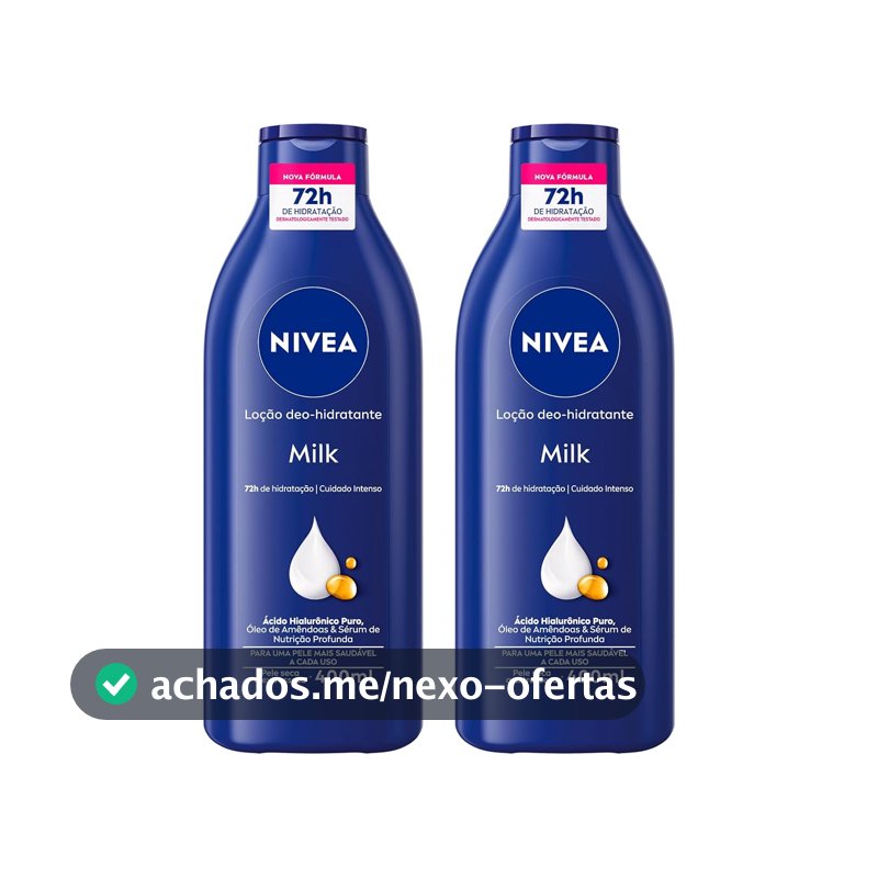 NIVEA Kit Loção Hidratante Milk Pele Seca a Extrasseca 400ml (2 unidades)