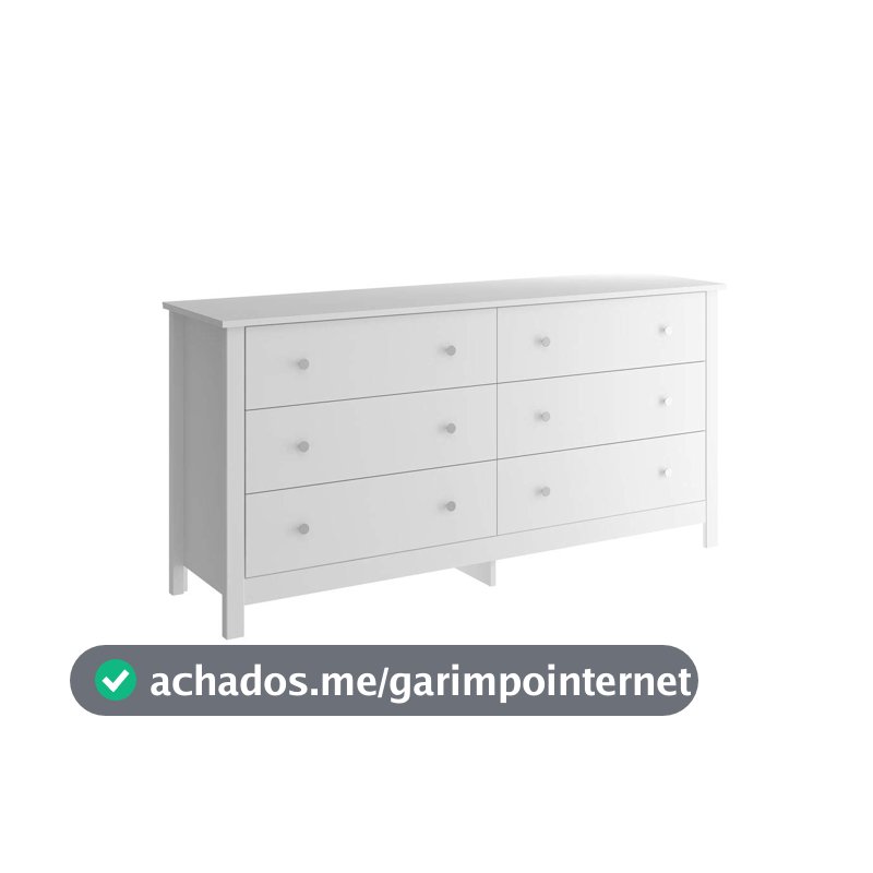 Cômoda Ditália 6 Gavetas Dm-221 Branco
