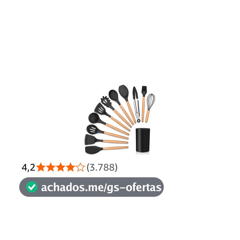 Kit 12 Utensílios De Cozinha Em Silicone E Cabo De Madeira Jogo De Utensílios Resistente ao Calor Antiaderente Premium GAXMARK