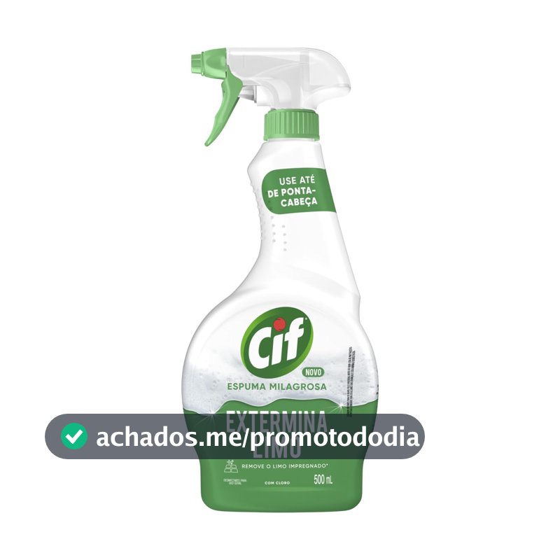 Desinfetante para Uso Geral Extermina Limo com Cloro Cif Espuma Milagrosa Frasco 500ml Borrifador