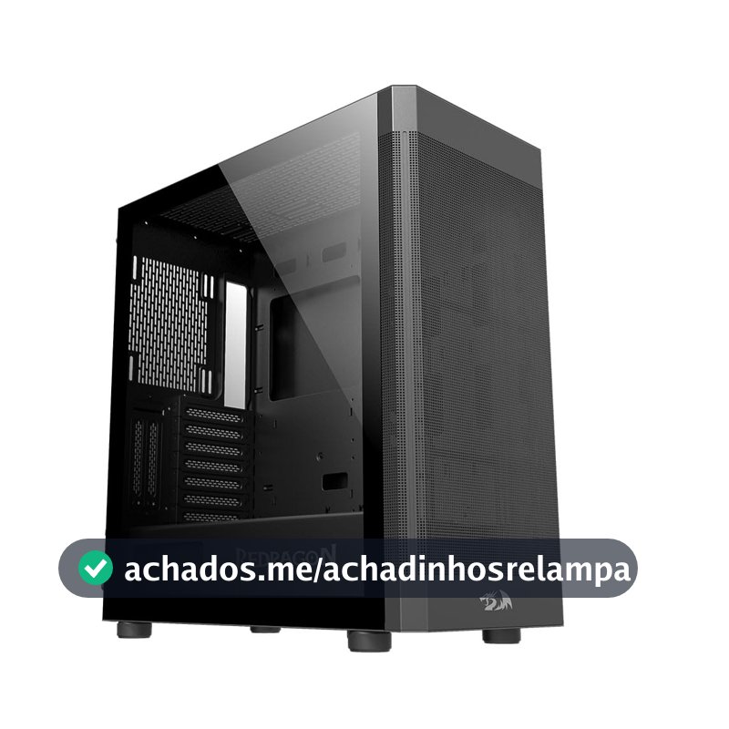 Gabinete Gamer Redragon Aeroglass Preto CA-602B