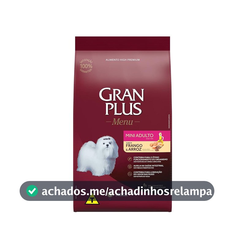 Gran Plus - Ração para Cães Adultos Mini Menu Frango e Arroz 15 kg, roxo