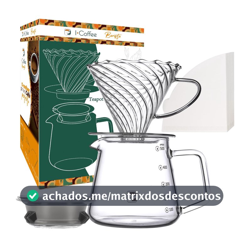 Kit Cafeteira V02 Conjunto Passador de Café Coador Jarro Vidro