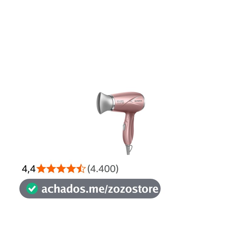 MONDIAL Secador de Cabelos Travel, Golden Rose, 1200W, Bivolt - SC-47-GR