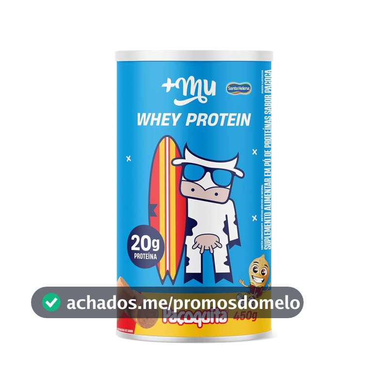 Whey Concentrado, Mais Mu, Sabor Paçoquita, 20g de proteína - 450g