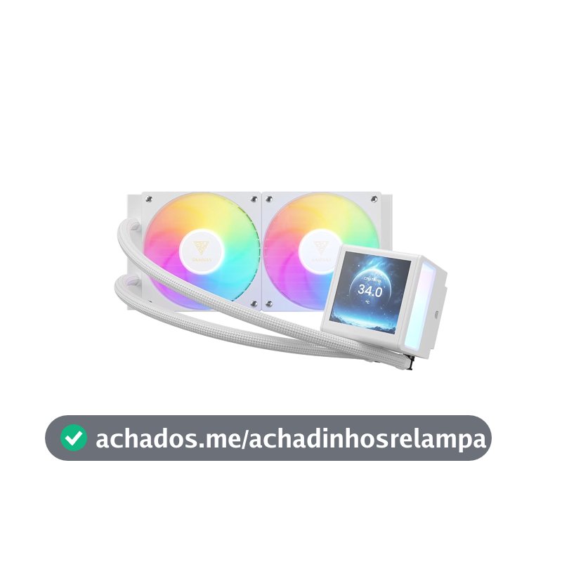Water Cooler Gamdias Chione P5-240 WH Branco RGB com Tela IPS LCD 3.4” 240mm