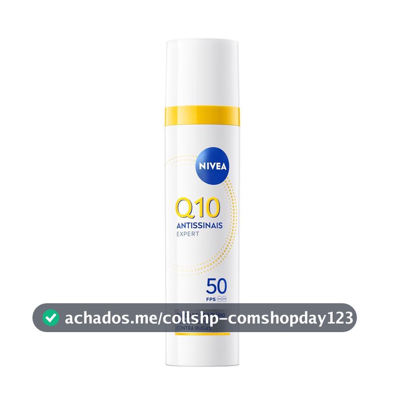 NIVEA Q10 Antissinais Fluido Diário FPS 50 40ml, Reduz e Combate Rugas, Pré-Maquiagem, Toque Seco, Tecnologia Glycostop, Cuidado Facial