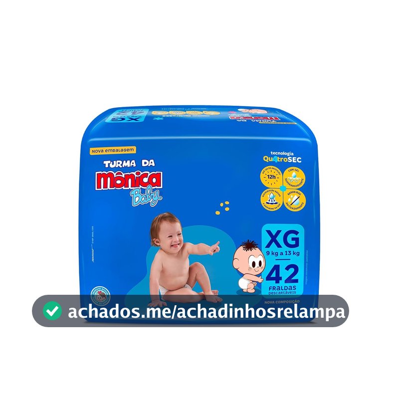 Fralda Turma da Mônica Baby Mega XG 42 Unidades