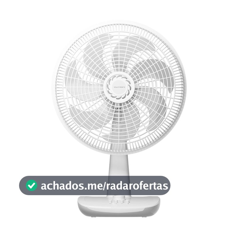 HEPTA WORLD Ventilador de Mesa de Alta Potência de 40 cm, oscilação de 120° com temporizador, sistema de encaixe para montagem rápida, cores branco e branco‑azul