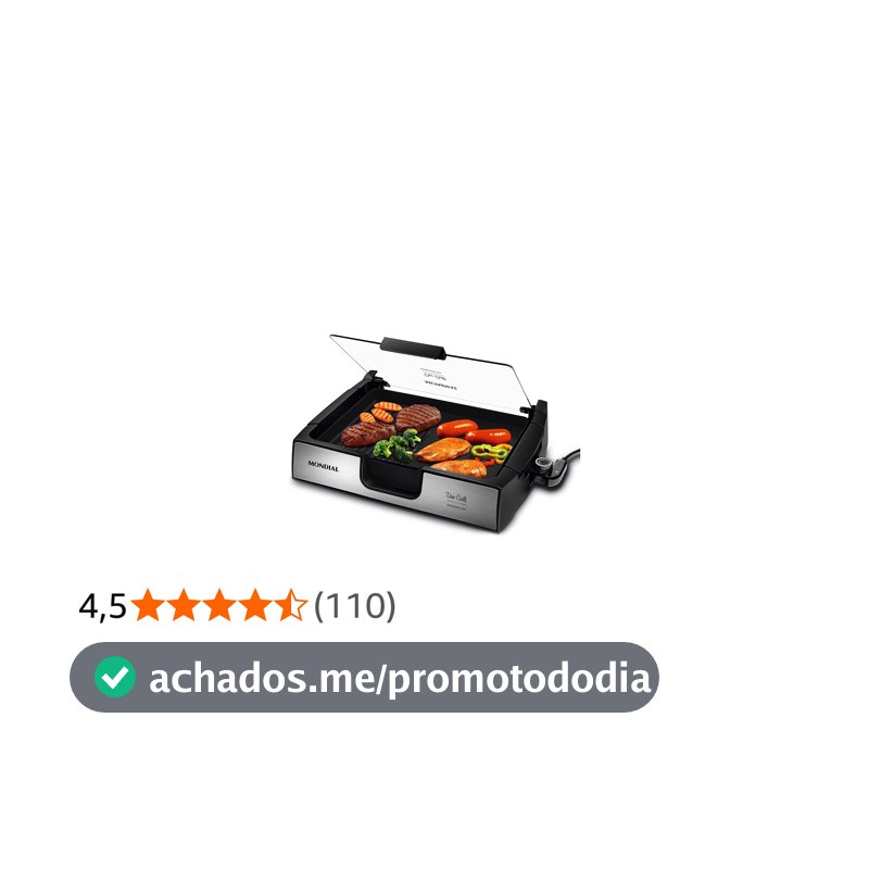 MONDIAL Chapa Due Grill Premium, Preto/Inox, 1270W, 220V - G-10