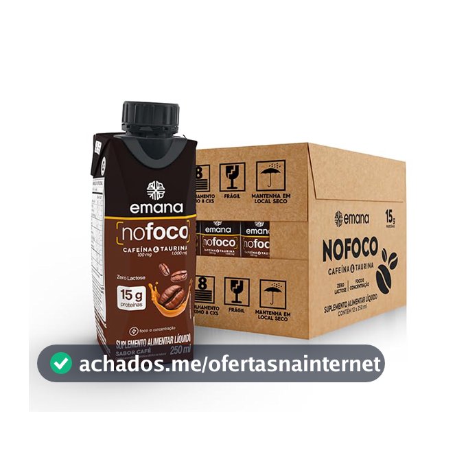 Emana Bebida Proteica NOFOCO 15g Sabor Café - 12 Unidades de 250ml