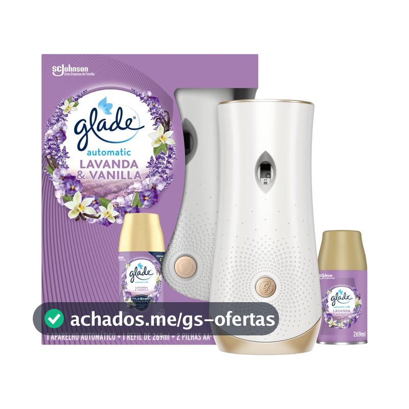 Glade Aromatizador Automático Lavanda e Baunilha, Aparelho e Refil 260ml