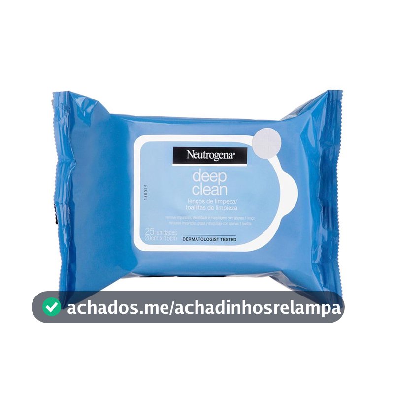 Lenços Demaquilantes Neutrogena Deep Clean, Hipoalergênicos, 25 Unidades