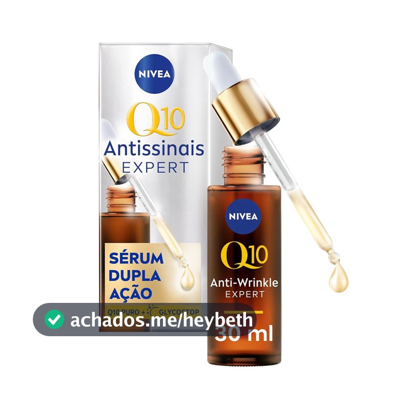 NIVEA Q10 Sérum Antissinais Expert Dupla Ação 30ml, Previne e Reduz Rugas, Renova a Pele, Tecnologia Glycostop, Hidratação Profunda