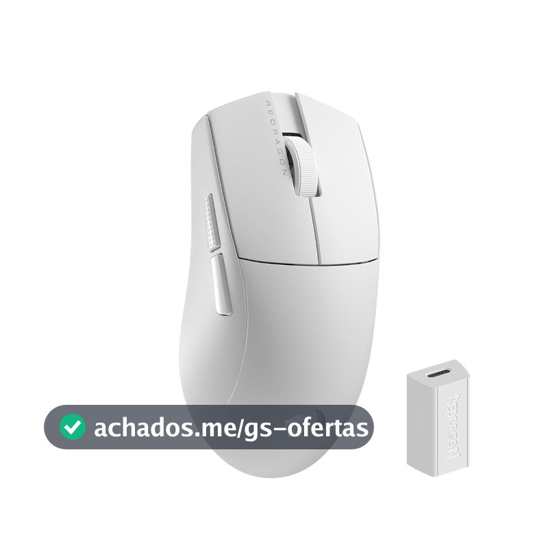 Mouse Gamer sem fio Redragon King Pro 4k Branco PAW3395 4000Hz M916W-PRO-4K