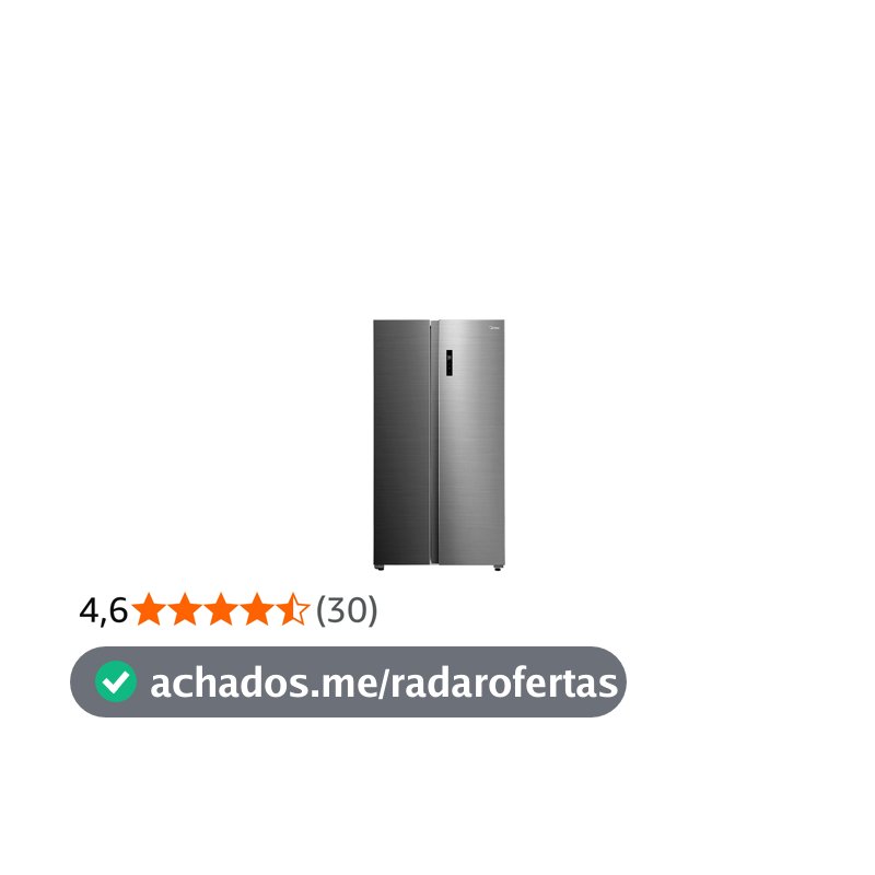 Geladeira Side by Side 511L Inverter Cor Inox Conectada Midea MD-RS710FGD461-127v