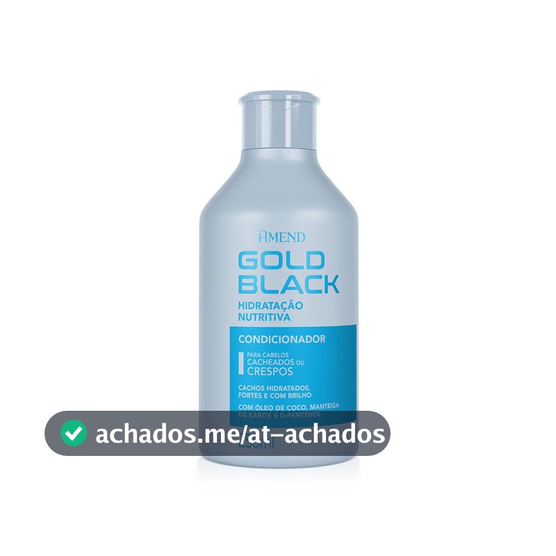 Condicionador Amend Gold Black Hidratação Nutritiva, 250ml