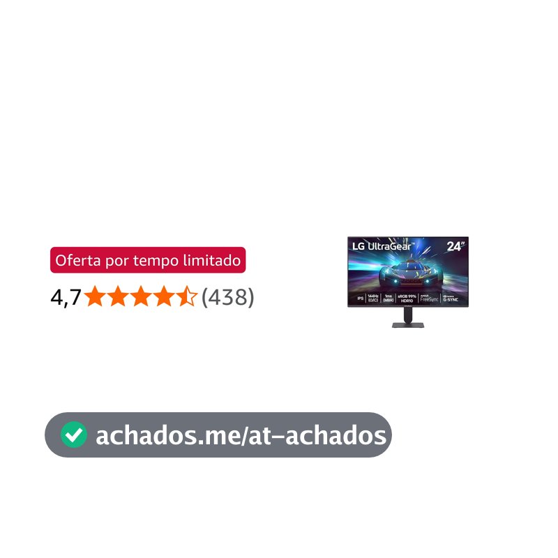 LG UltraGear Monitor Gamer 24" IPS 144Hz (O/C) 1ms (MBR) Full HD (1920x1080) HDR10 NVIDIA G-SYNC AMD FreeSync, Preto - 24G411A