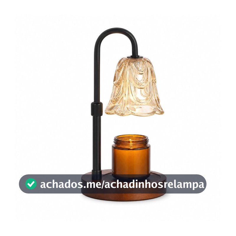 Aquecedor de Vela Aromática com Altura Ajustável, Luminária Sem Chama com 2 Lâmpadas G10 para Quarto e Sala