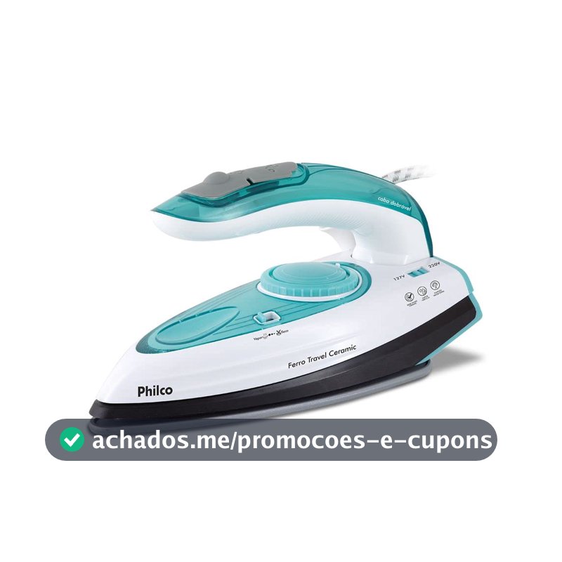 Philco Ferro a Vapor Travel Ceramic Bivolt Base em Cerâmica