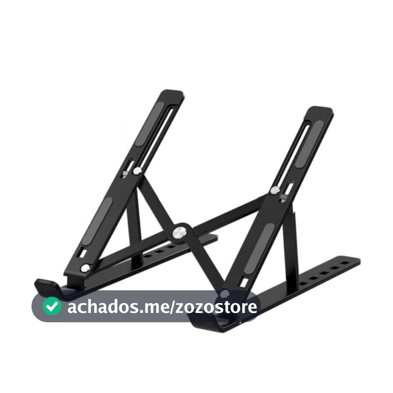 Suporte para Notebook e Tablet em Alumínio Resistente Apoio Mesa em Metal Articulado Dobrável Ajustável com Altura Regulável Portátil Base para Laptops
