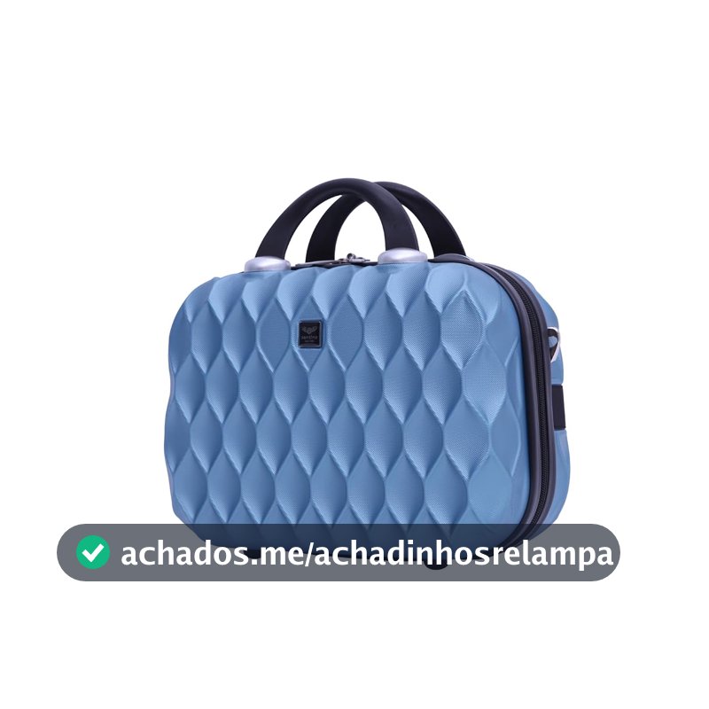 Frasqueira Necessarie de Viagens Marselha Tamanho Ãšnico de mão ABS Rígida Fechamento em Ziper com Organizador Interno, Azul, Santino - SDF224U12