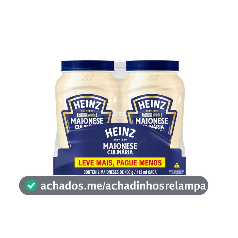 Heinz Pack Maionese Tradicional, 400G - 2 unidades