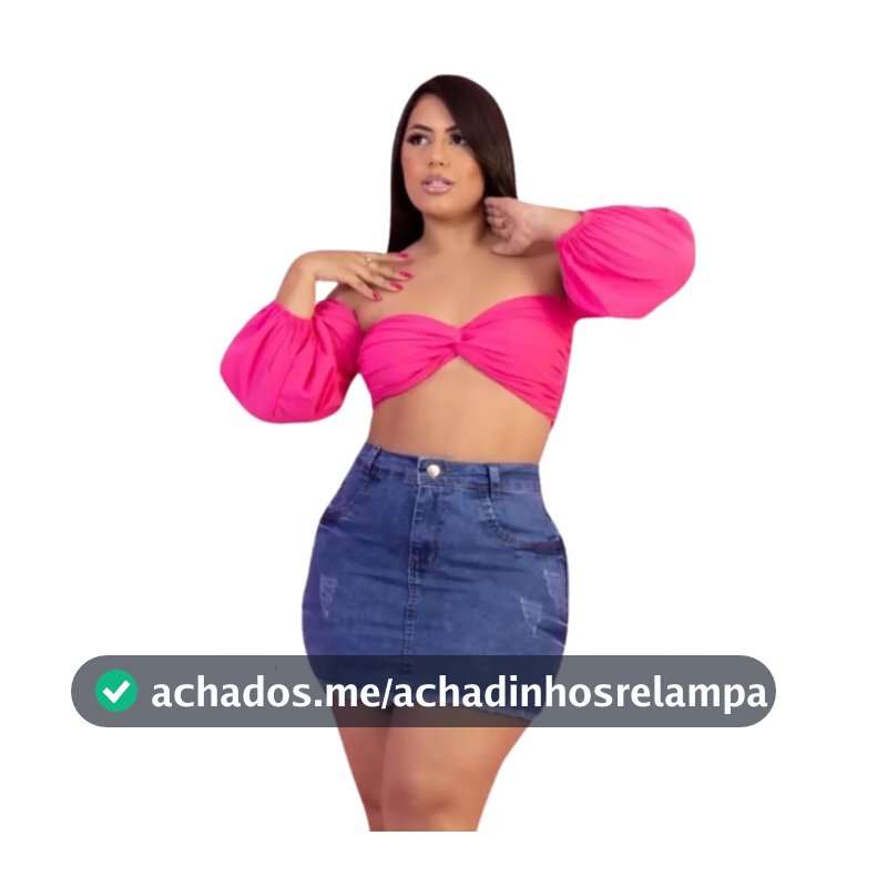 Saia Jeans Plus Size, Curta com Barra Desfiada, Cintura Alta, Azul Médio com Detalhes Destroyed