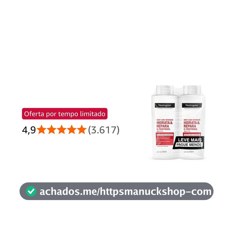 Creme Hidratante Neutrogena Hidrata&Repara, Kit 2 Unidades de 400ml