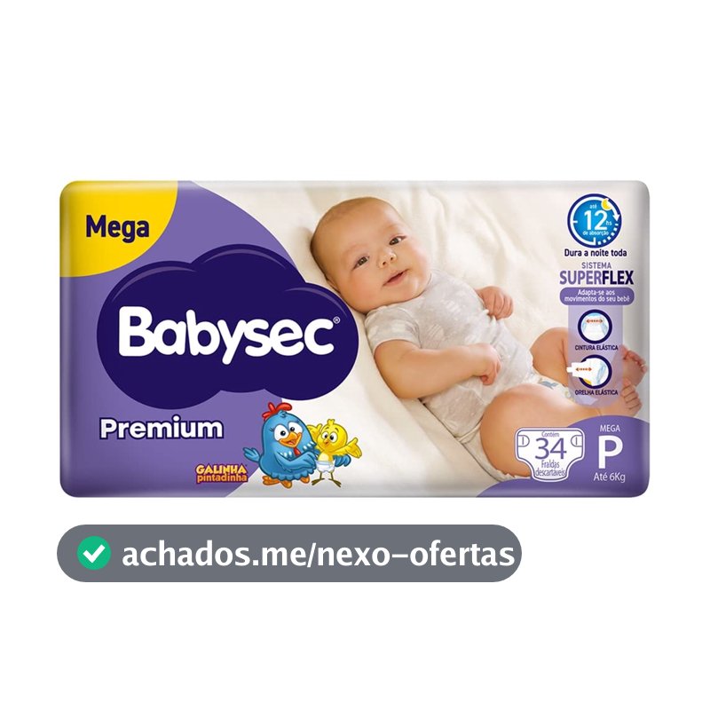 Babysec Fralda Galinha Pintadinha Premium P 34 Unidades