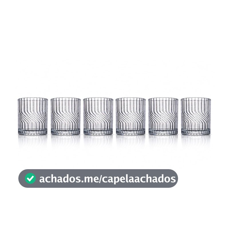 Jogo de 6 Copos Baixos - Dunas - Cristal Ecológico - 340ml - Full Fit