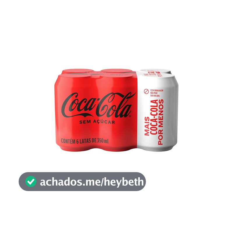 Pack de Coca-Cola sem Açúcar 350Ml 6 unidades
