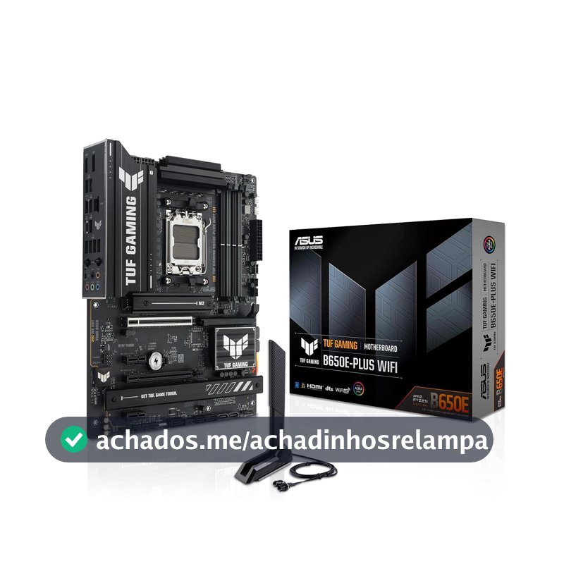 ASUS Placa-mãe TUF Gaming B650E-PLUS WiFi AMD B650 ATX, 12+2+1 80A DrMOS Power Stages, DDR5, PCIe 5.0 Ready, 3X M.2, Wi-Fi 6E, 2.5Gb LAN, DisplayPort, HDMI™, USB Type-C, BIOS Flashback, Aura Sync