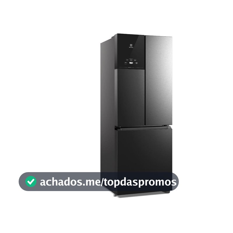 Geladeira Electrolux Frost Free Inverter 480L Efficient AutoSense 3 Portas Black Inox Look (IM7B) 220V