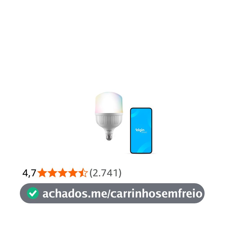 Lâmpada LED Smart Elgin 30W Compatível com Alexa e Google Home Bivolt Color RGB
