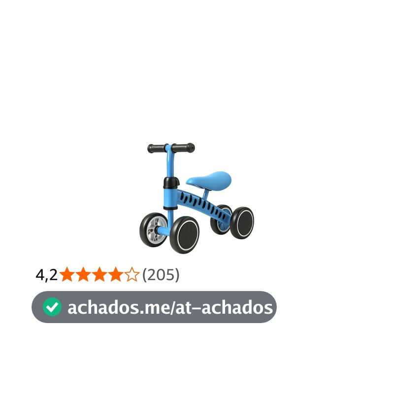 Bicicleta de Equilibrio Andador Infantil sem Pedal para Crianças (Azul)
