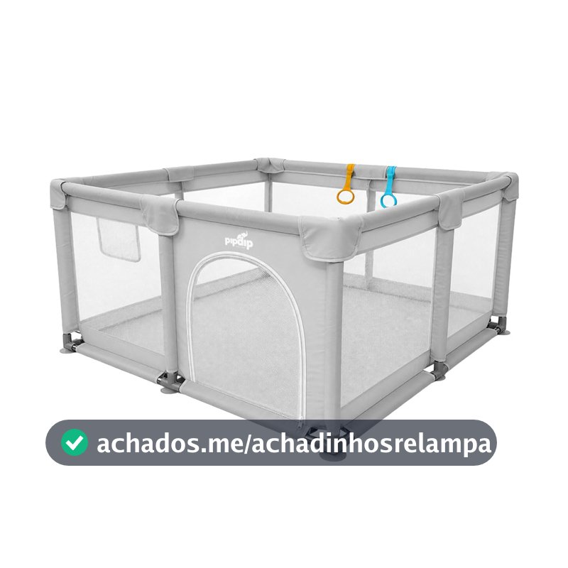 Cercadinho Para Bebê Chiqueirinho Portátil 127x127x65cm Cinza Pipdip