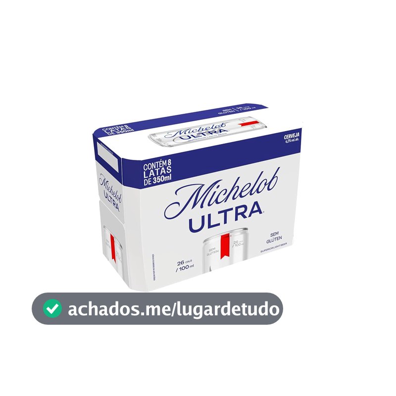 Cerveja Michelob Ultra, Lata 350ml, Pack com 8 unidades