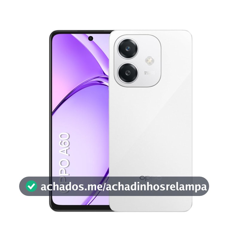 Smartphone OPPO A60 256GB 8GB Ram 50MP AI Câmera Bateria 5100 mAh 45W Branco
