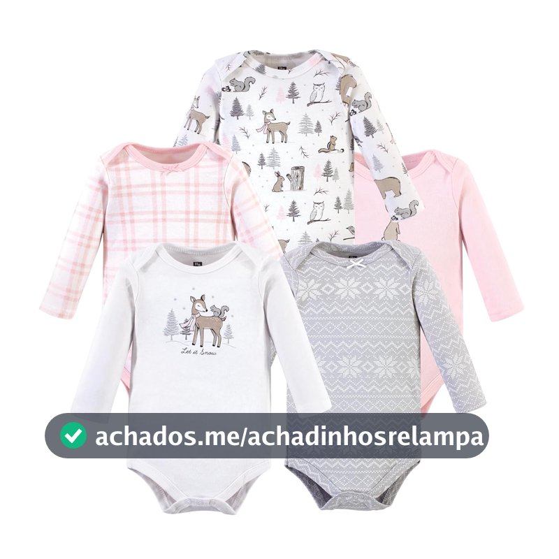 Luvable Friends Hudson Baby, bodies de manga comprida, pacote com 5