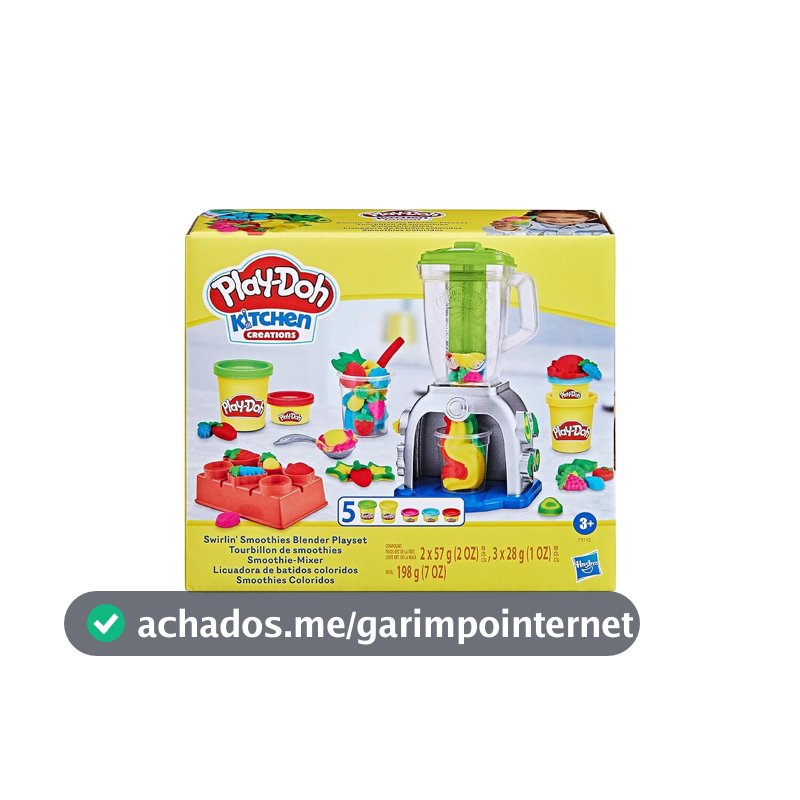 Play-Doh, Massinha de Modelar Infantil, Smoothies Coloridos - Conjunto de Brinquedo com Liquidificador de Brinquedo, Acessórios e 5 Potes - A partir de 3 Anos