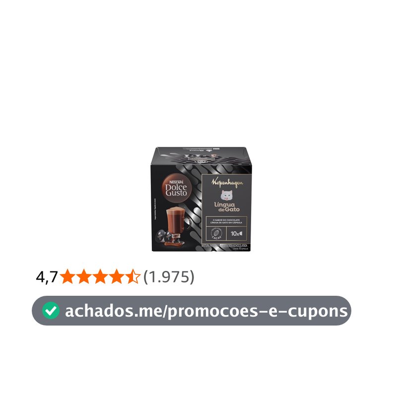 Achocolatado em Cápsula Nescafé Dolce Gusto Kopenhagen Língua de Gato 10 cápsulas