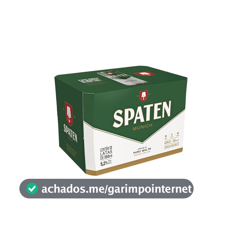 Cerveja Spaten, Puro Malte, Lata 350ml, Pack com 12 unidades