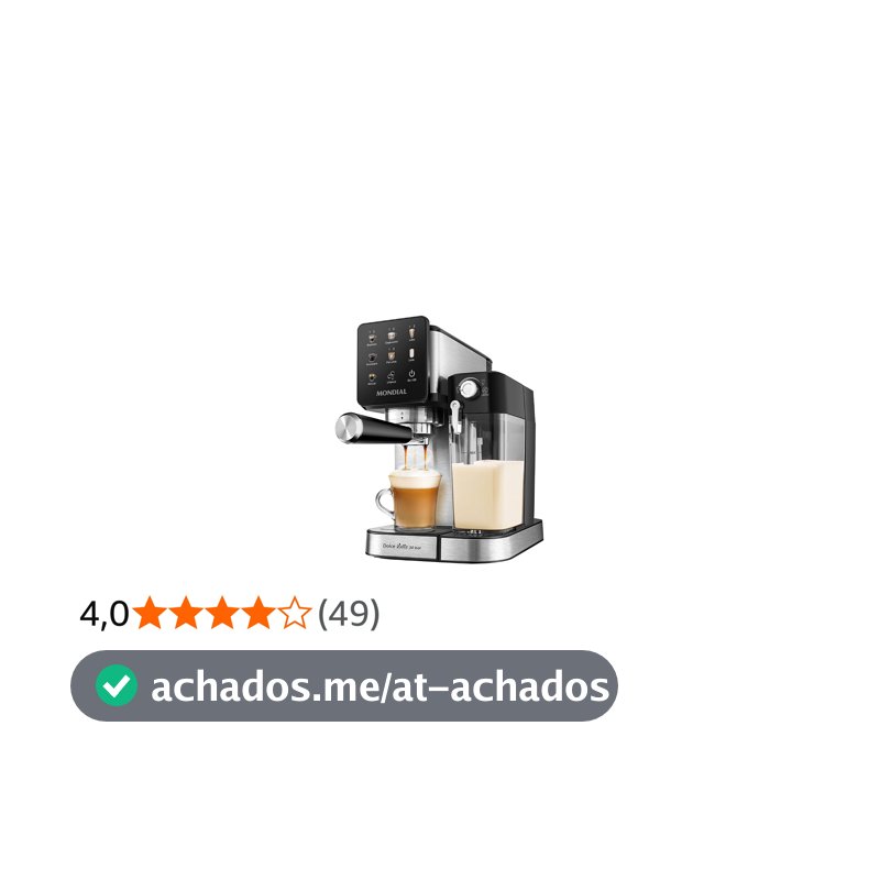 MONDIAL, Cafeteira Espresso Automática Dolce Latte 20 bar, Preto/Inox 1250W, 220V - CCL-01