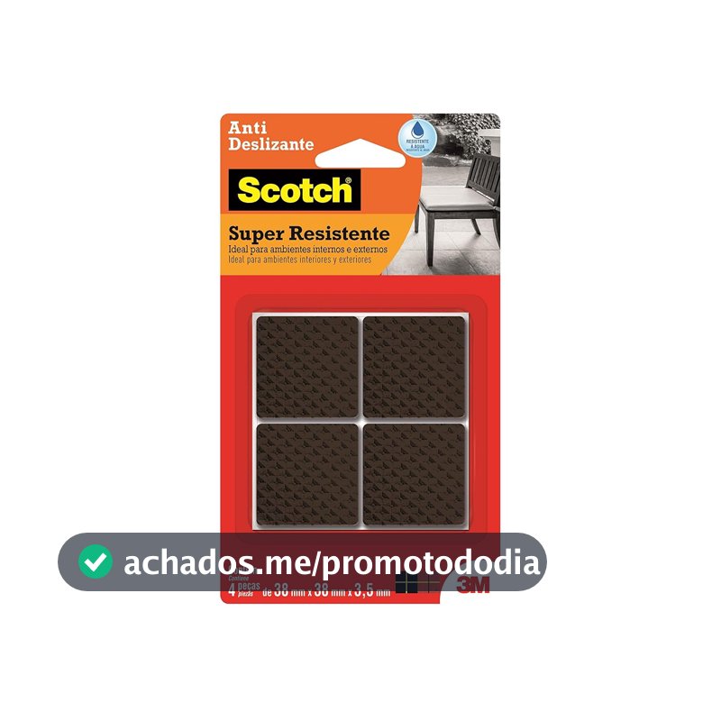 SCOTCH 3M Protetor Antideslizante Super-resistente Extragrande Preto 4 Un.