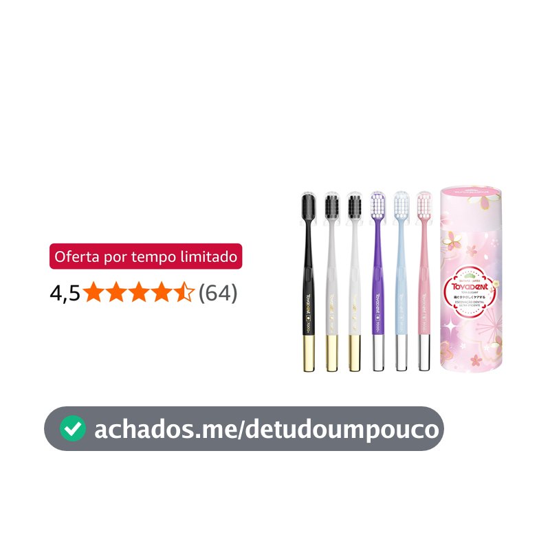 TOYADENT Escova de Dentes Ultra Macia Série Sakura, Kit com 6 Unidades