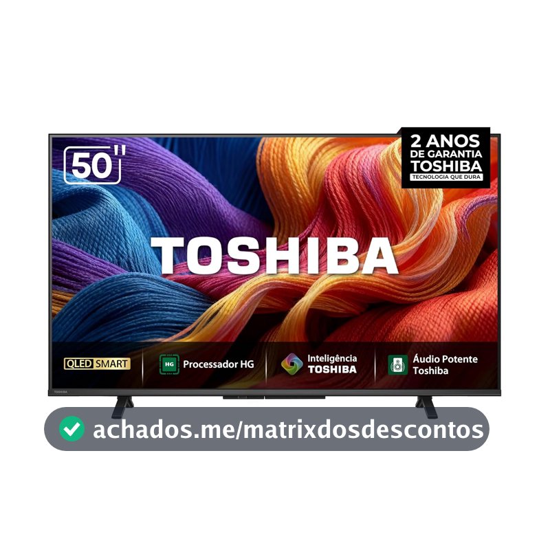 Toshiba Smart TV QLED FHD 50" Polegadas 50V45SS com Processador HG Inteligência Toshiba AI e Áudio Potente multicanal