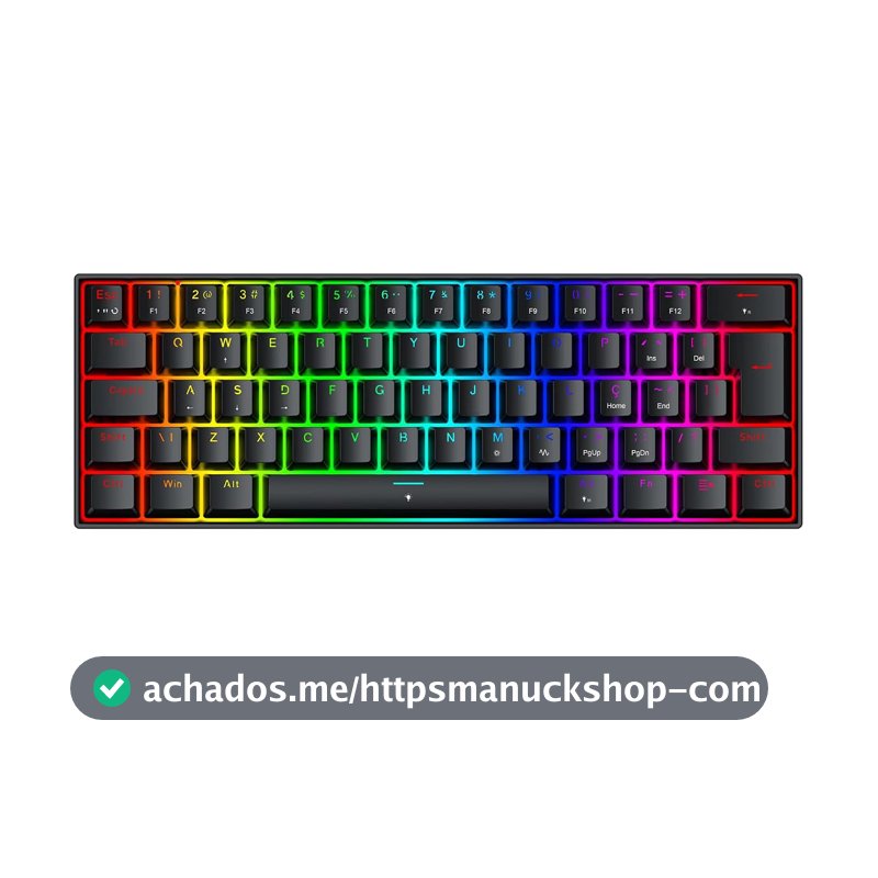 Teclado Magnético Gamer Redragon Fizz RGB Preto 60% Polling Rate 8K Rapid Trigger Switch Linear K617RGB-M