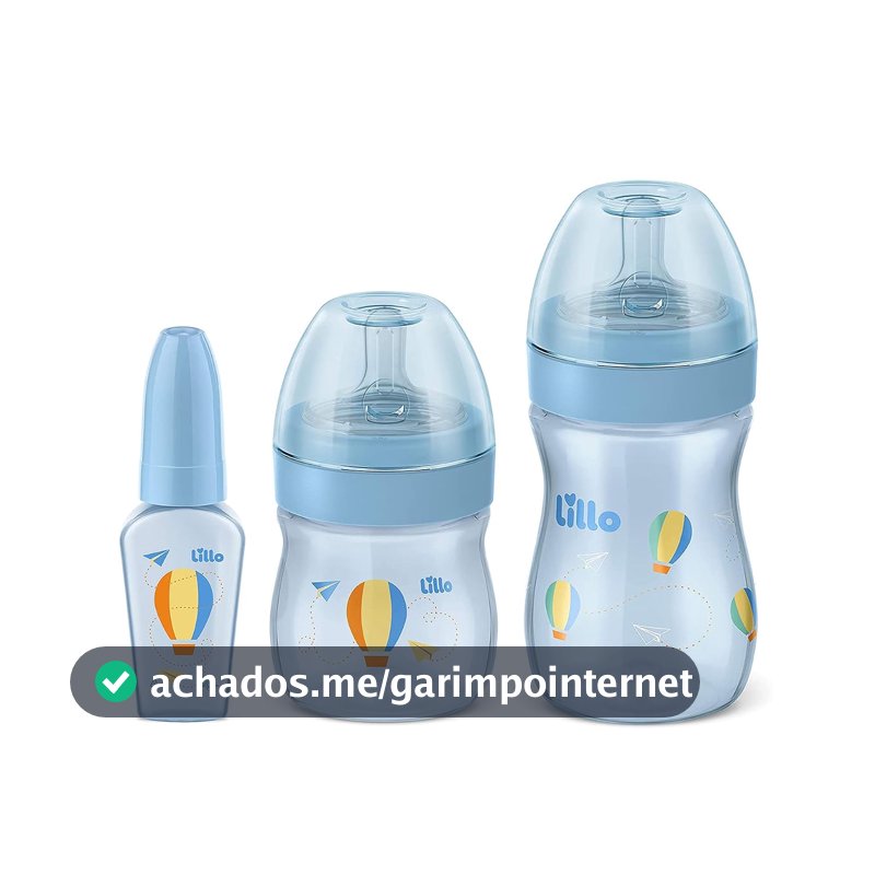 Lillo Kit De Mamadeira Primeiros Passos 50/150/240Ml Azul -